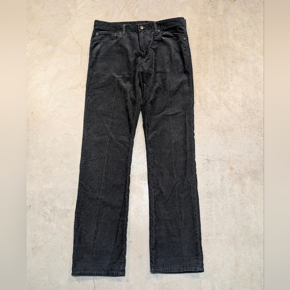 NWT Gap 1969 Black (Eclipse) Corduroy Pants Mens 34x34 Straight Leg